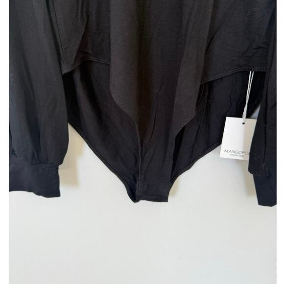 NWT Mangopop Black Mockneck Long Sleeve Bodysuit - Picture 3 of 4